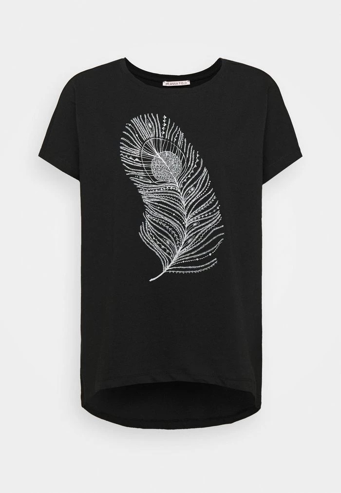 T-Shirt ANNA FIELD Anna Field Print T-shirt Noir Femme | DSM-1852449